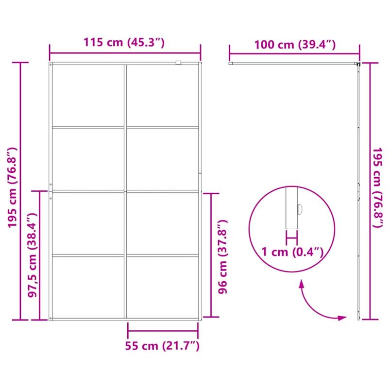 Klare ESG Glasdusche für Walk-in-Dusche 115x195cm, Duschabtrennung, Badezimmerdusche, Elegantes Duschdesign, Moderne Dusche, Aluminiumrahmen, Robuste Dusche, Duschsichtscheibe, Sicherheitsdusche, Duschsichtscheibe für Bad, Duschkabine, Duschpaneel, Dusch