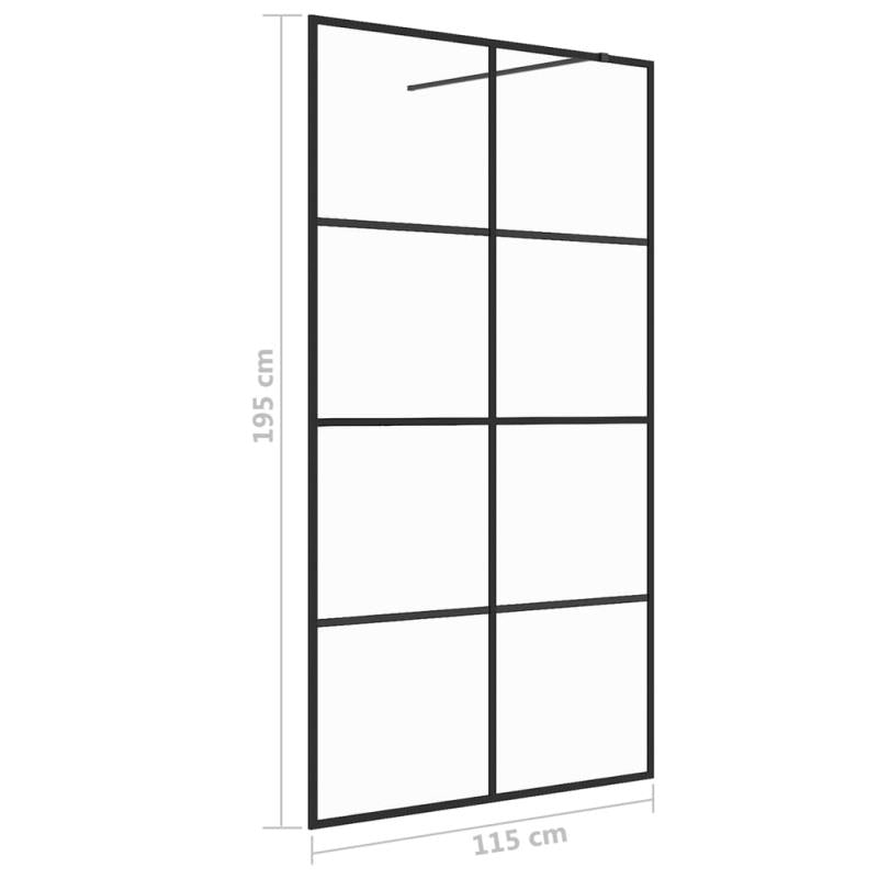 Klare ESG Glasdusche für Walk-in-Dusche 115x195cm, Duschabtrennung, Badezimmerdusche, Elegantes Duschdesign, Moderne Dusche, Aluminiumrahmen, Robuste Dusche, Duschsichtscheibe, Sicherheitsdusche, Duschsichtscheibe für Bad, Duschkabine, Duschpaneel, Dusch