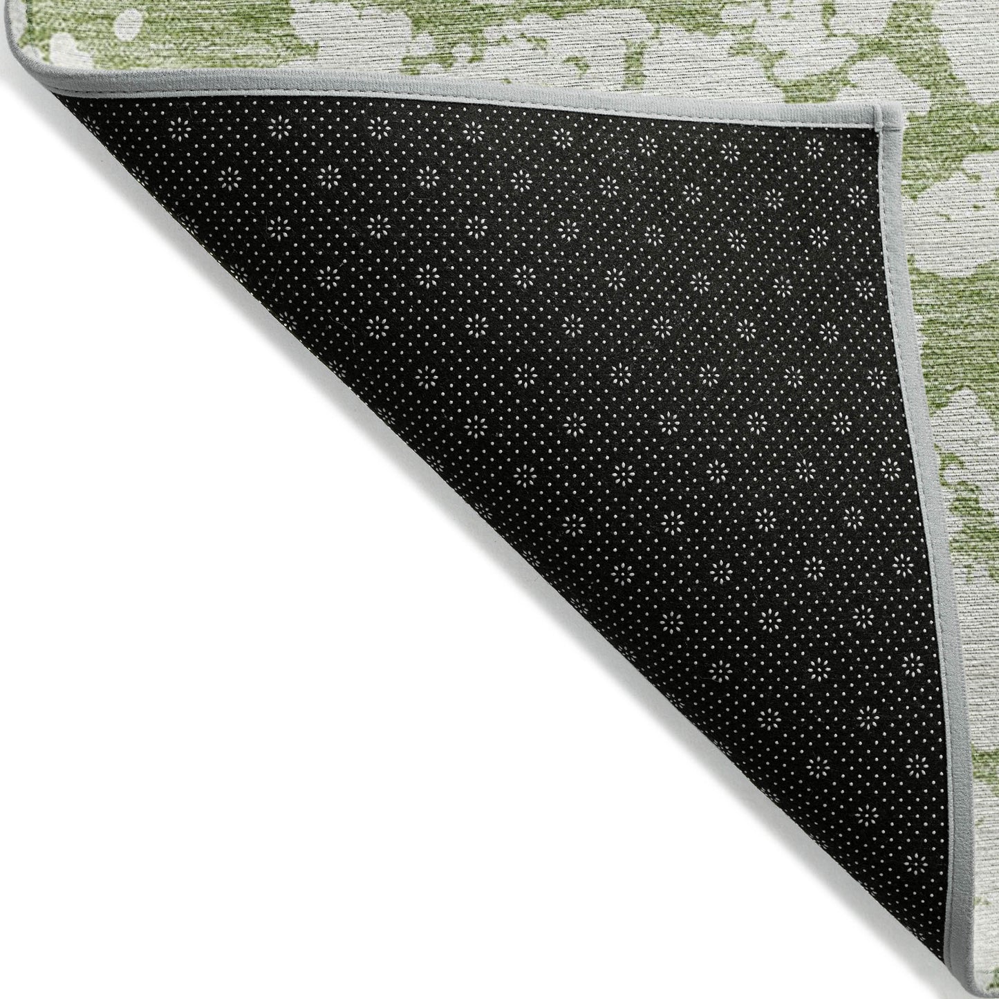 8' X 10' Green And Ivory Abstract Washable Indoor Outdoor Area Rug