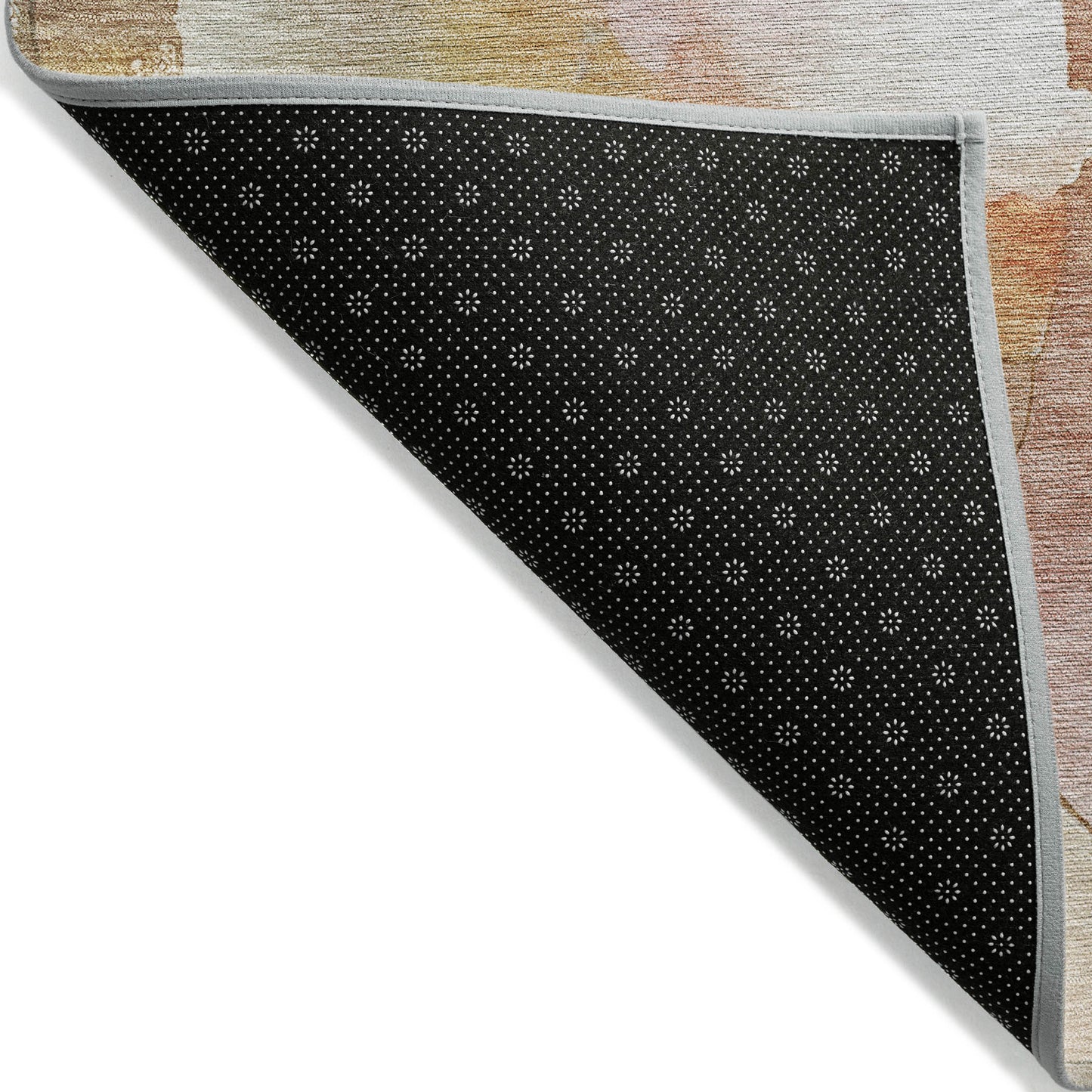 5' X 8' Mauve Copper And Ivory Abstract Washable Indoor Outdoor Area Rug