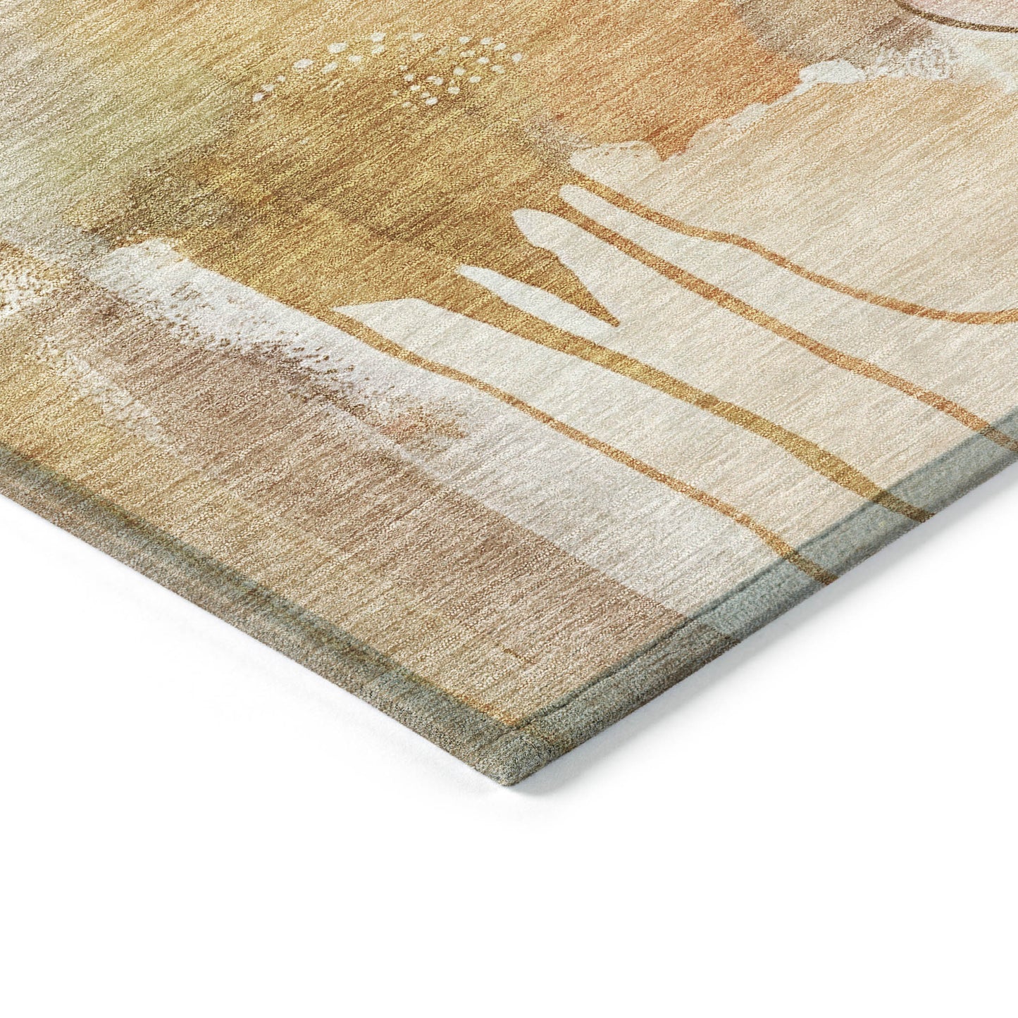 5' X 8' Mauve Copper And Ivory Abstract Washable Indoor Outdoor Area Rug