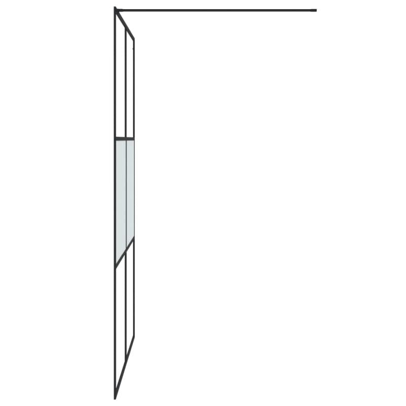 Duschabtrennung mit Schiebetür-Mechanismus - Rahmen in schwarz & Glaspaneele, robuste Konstruktion, halbmattes ESG-Sicherheitsglas (140x195 cm) - Moderne Badezimmer-Trennwand, leicht zu reinigende Panele für Nassbereiche, passt auf Standard-Badewannen, D
