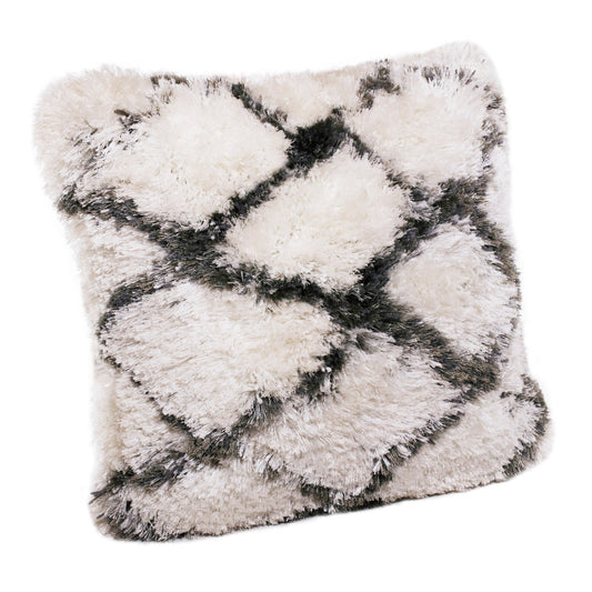 20" Black And White Fabric Geometric Throw Pillow