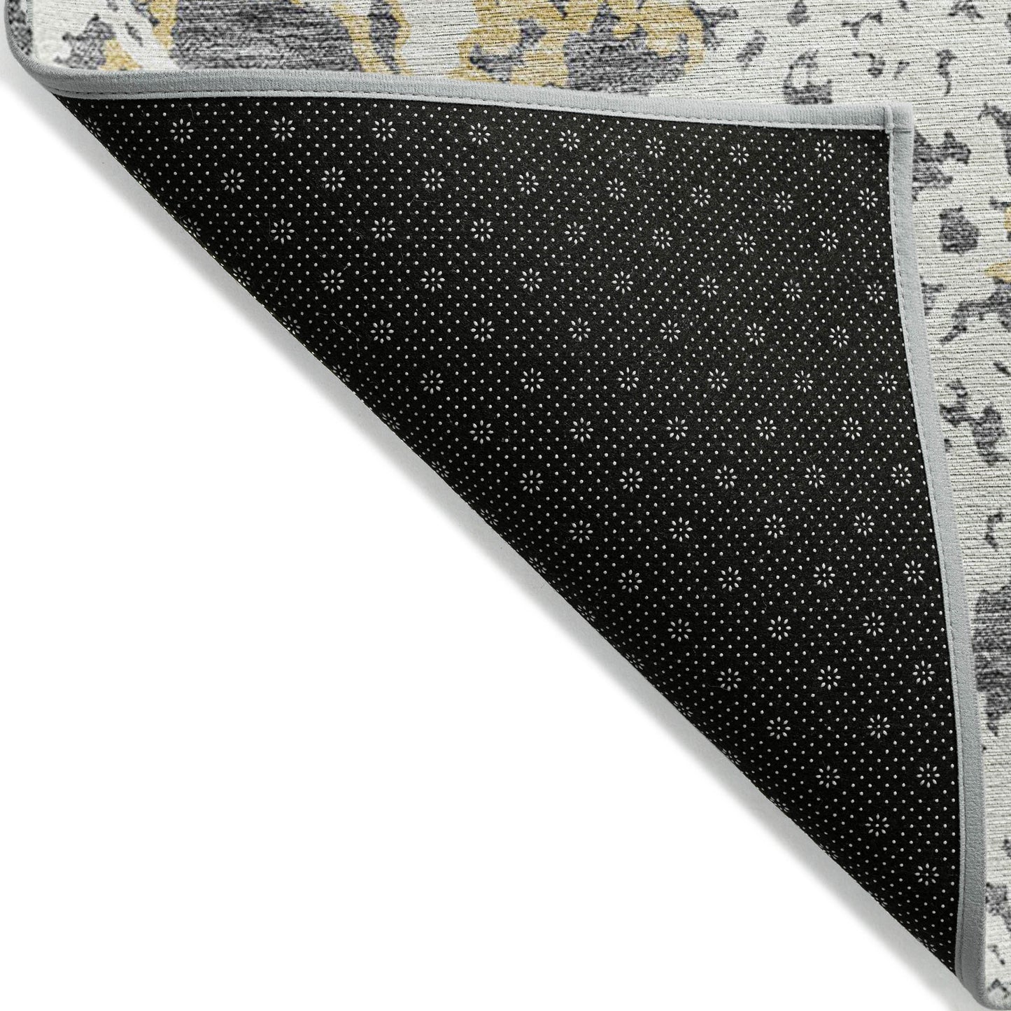 9' X 12' Gray And Ivory Abstract Washable Indoor Outdoor Area Rug