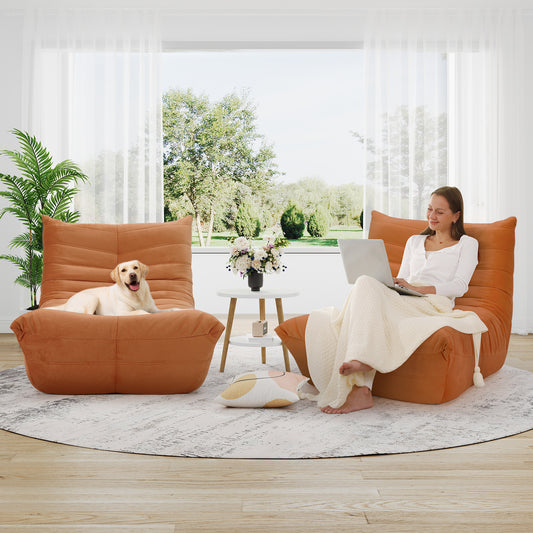 NECHE Feuerstuhl - Weicher Wildleder-Lazy-Sofa mit Plüschkissen, Ergonomisches Design & Einfache Montage, Kein Strombedarf für Wohnzimmer, Schlafzimmer, Büro - Gemischte Farben, Gemütlicher Leseeck, Moderne Heimdekoration, Langlebige Konstruktion, Bequem