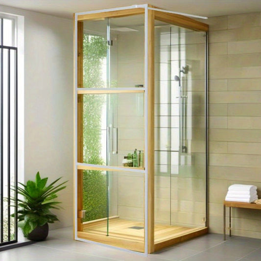 Klare Glasdusche für Walk-in-Dusche 80x195 cm Silberrahmen ESG-Design
