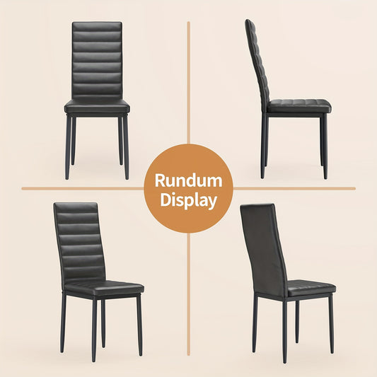 Esszimmerstühle 6er Set Esszimmerstühle für Küche Esszimmer Kunstleder hoher Rücken Modern