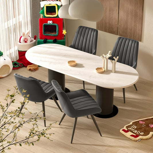 Set mit 4 Esszimmerstühlen, gepolsterte Küchenstühle, Wohnzimmern Stuhl mit Rückenlehne mit Sitzkissen Stoff Esszimmerstuhl mit Metallbeinen, 135kg Tragfähigkeit, Retro Esszimmerstuhl, Küchentisch und Stühle Set, Esszimmerstühle mit Armlehnen